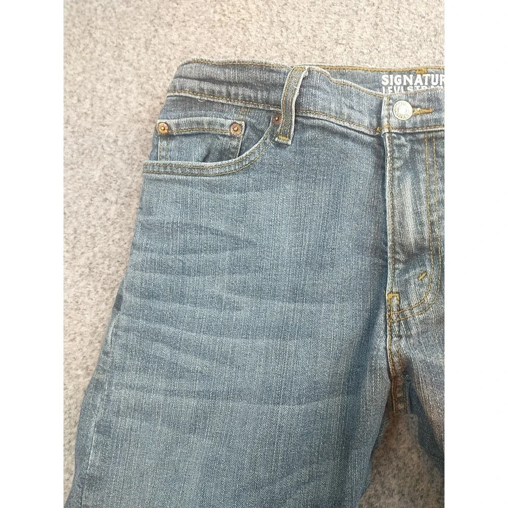 Signature by Levi Strauss & Co Mens Straight Leg Jeans Blue Denim 34x29 Medium